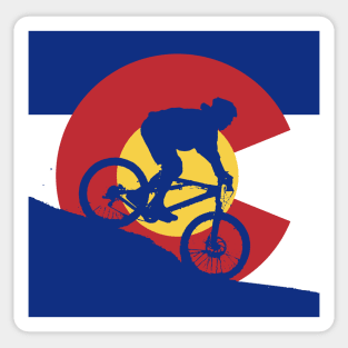 Mountain Biking Colorado Flag Sticker